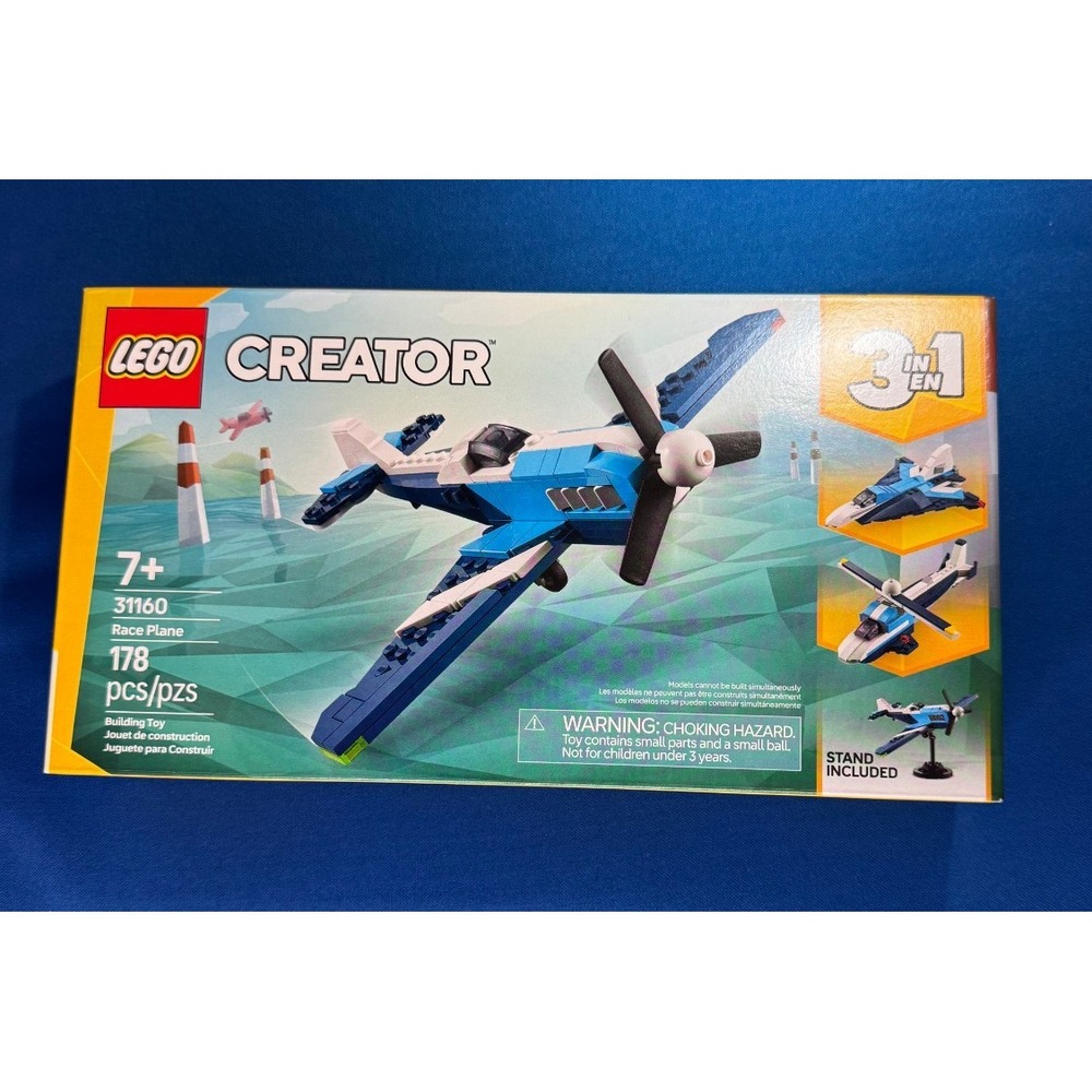 LEGO Creator 3-in-1 Race Plane 31160 Building Set 178 PCS Ages 7+ New Sealed Box